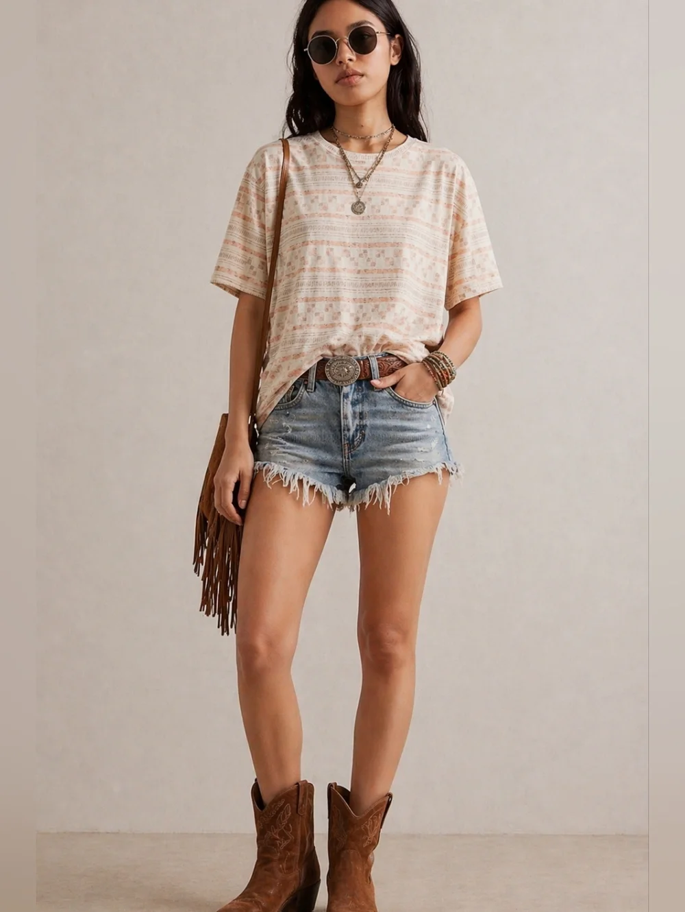 Nwt Free People Nina Oversized Tee S Beige Boho Festival Slouchy Tee - Picture 1 of 14